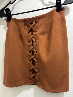 Mini Skirt in Rust Brown